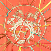 エルメス カレ90 Figure Artistique フィギュア アーティスティック スカーフ オレンジ シルク レディース HERMES 【中古】